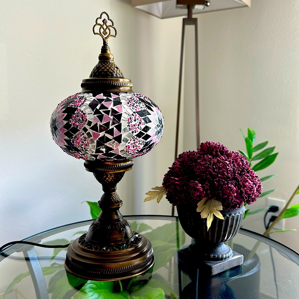 Handmade mosaic glass lamp